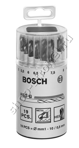 Увеличенная фотография Набор сверл по металлу Bosch HSS-G 1-10 19шт. (2607018361)